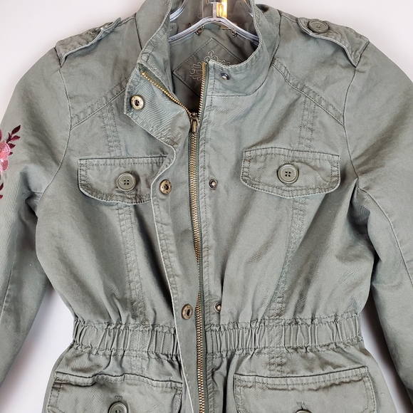 Joujou Olive Green Embroidered Coat - Picture 2 of 8